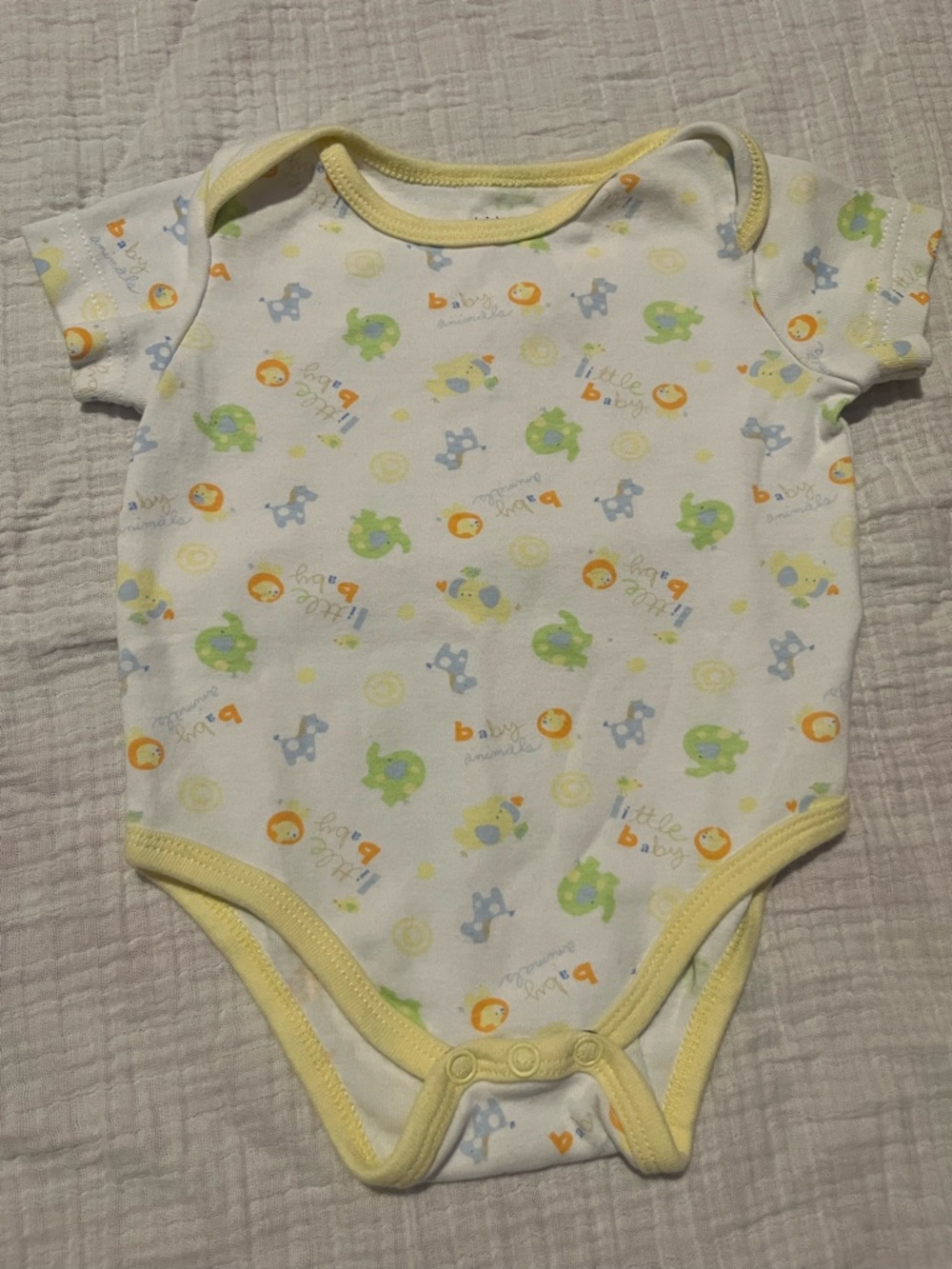 Vintage Bright Future Yellow Trim Baby One-Piece Bodysuit